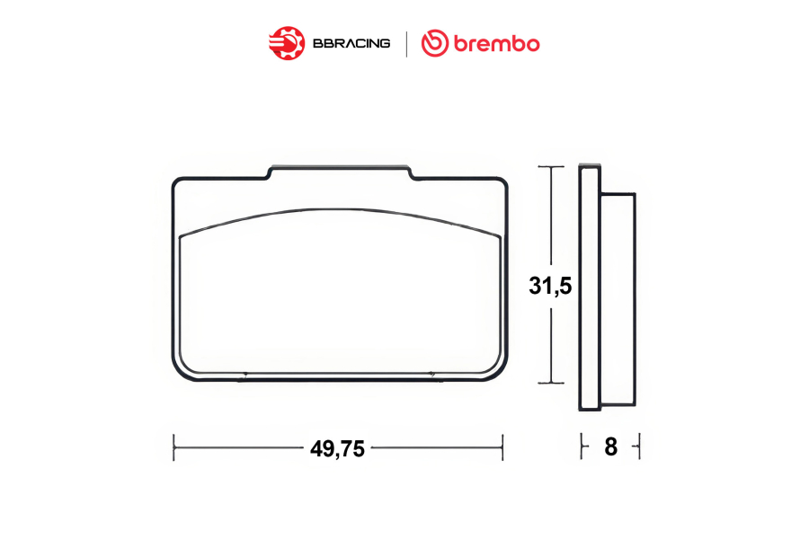 Bố Thắng Brembo Racing H38 XA6H530 - Đĩa 24mm