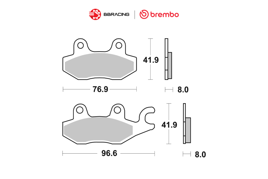 Bố Thắng Brembo Kawasaki Ninja 300, 400 - Sau 07YA22SP
