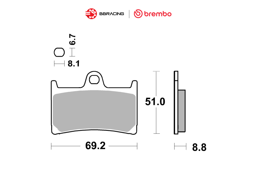 Bố Thắng Brembo Yamaha R1 2015+ (Heo 4 Piston) - Trước 07YA23