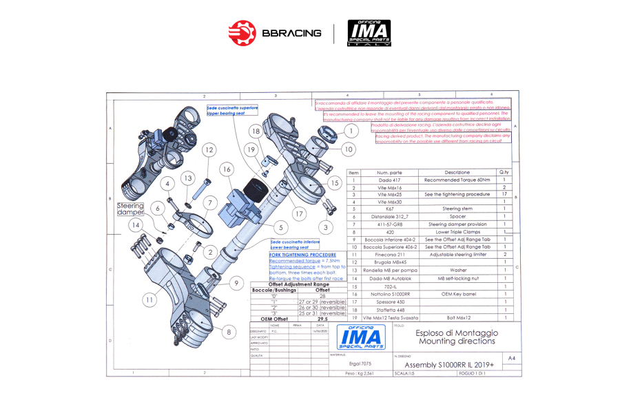 Bộ Chảng Ba IMA BMW S1000 RR 2019-22 FGR300 Titan