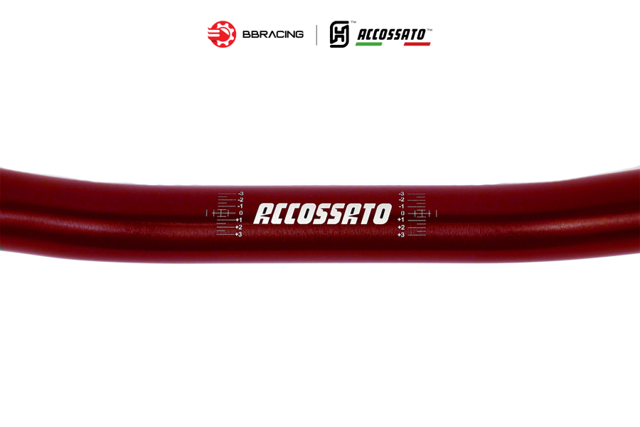 Ghi Đông Accossato Nhôm Ø 28 - Đỏ