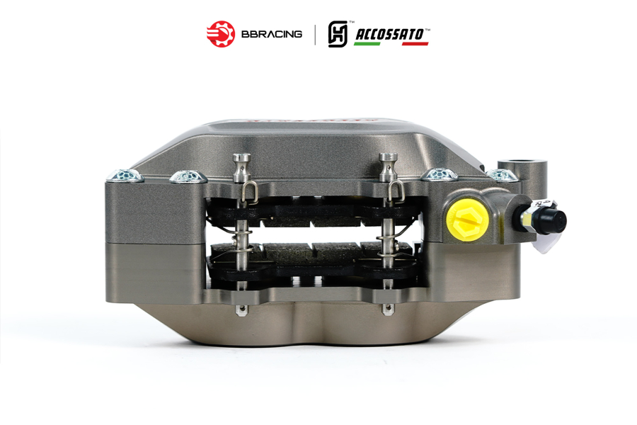 Heo Thắng Accossato Billet P4 30/34 (4 Piston) Xám - Trái 