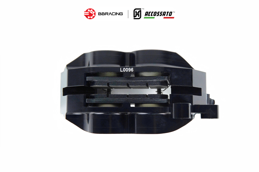 Heo Thắng Accossato Billet P4 30/34 (4 Piston) Đen - Trái 