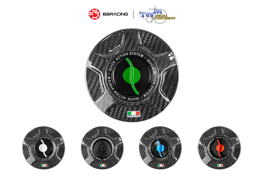Nắp Xăng TWM BMW S1000R/RR 2010-21 Carbon Xanh
