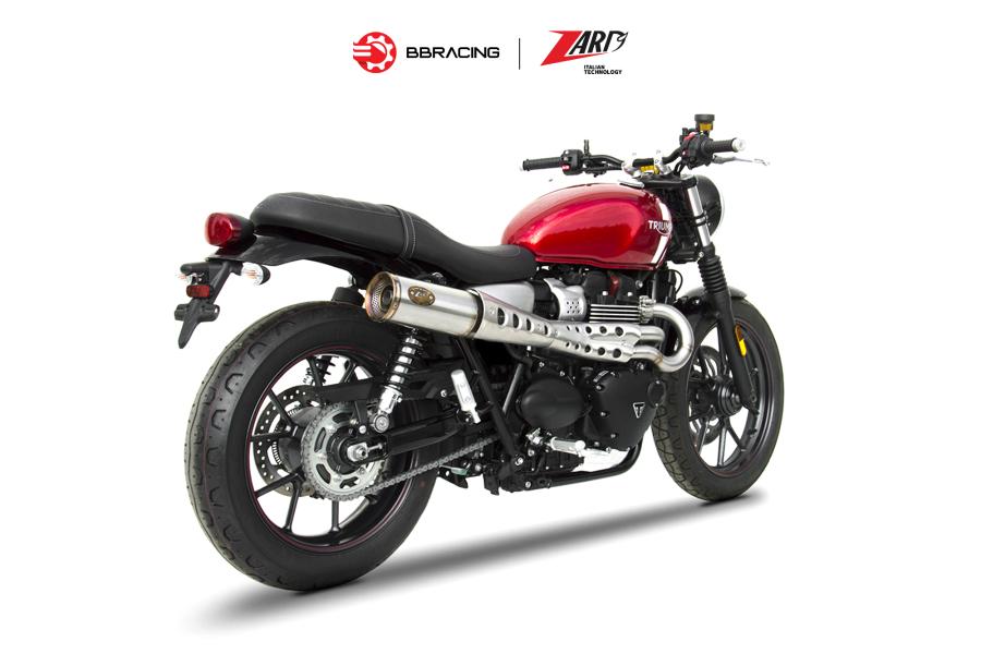 Zard Triumph Street Twin 900 2016-19 - Full Kit 2>1 High Mounted Gold End Cap