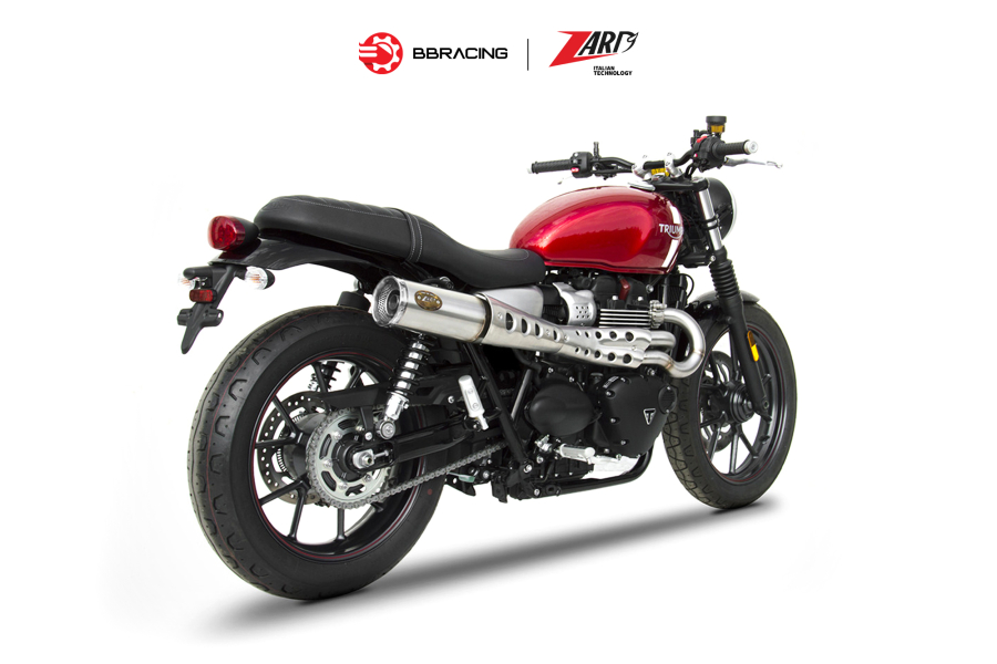 Zard Triumph Street Twin 900 2016-19 - Full Kit 2>1 High Mounted Stainless Steel Homologated