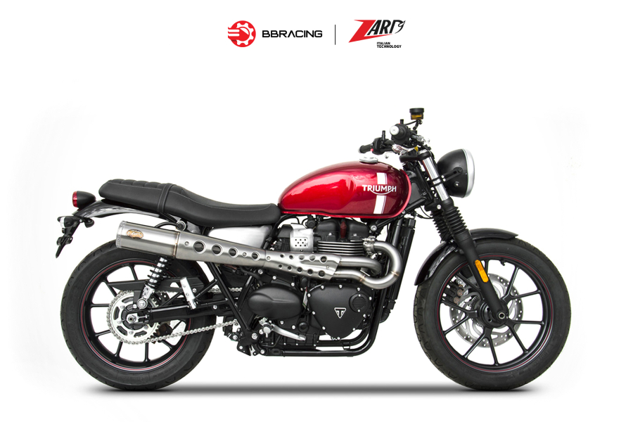 Zard Triumph Street Twin 900 2016-19 - Full Kit 2>1 High Mounted Stainless Steel Homologated