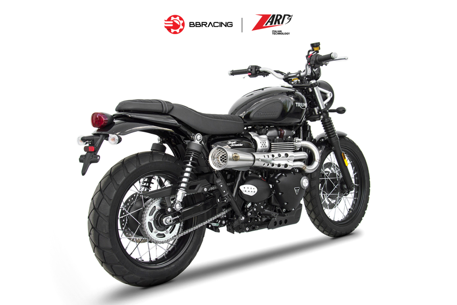 Zard Triumph Scrambler 900 - Full Kit 2>1 Tiger 70 Stainless Steel