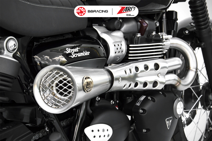 Zard Triumph Scrambler 900 - Full Kit 2>1 Tiger 70 Stainless Steel