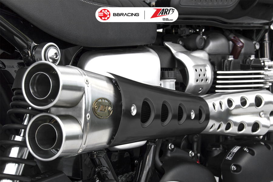 Zard Triumph Scrambler 900 - Full Kit 2>1 Limited Black Heat Shield