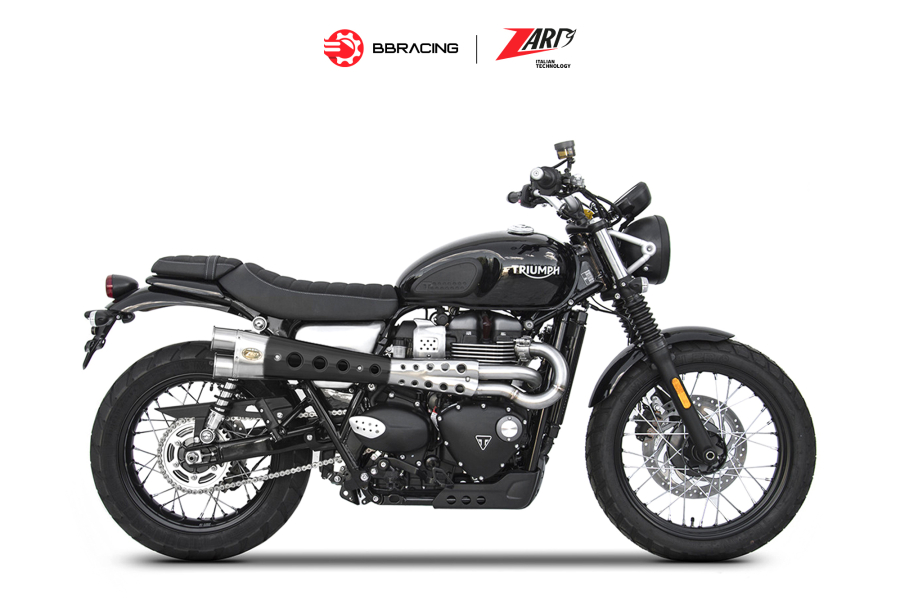 Zard Triumph Scrambler 900 - Full Kit 2>1 Limited Black Heat Shield