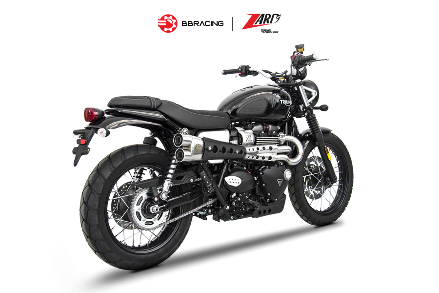 Zard Triumph Scrambler 900 - Full Kit 2>1 Limited Black Heat Shield
