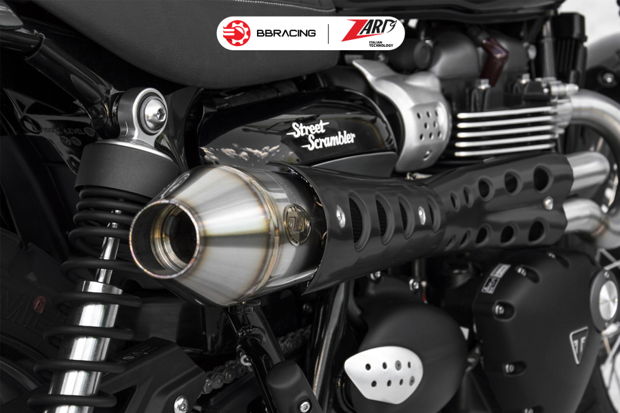 Zard Triumph Scrambler 900 - Full Kit 2>1 Black Heat Shield