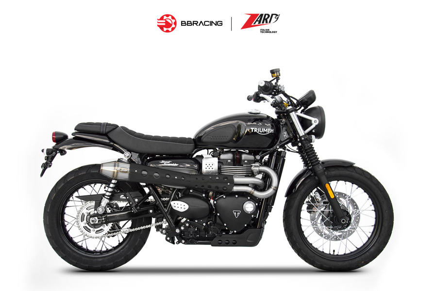 Zard Triumph Scrambler 900 - Full Kit 2>1 Black Heat Shield