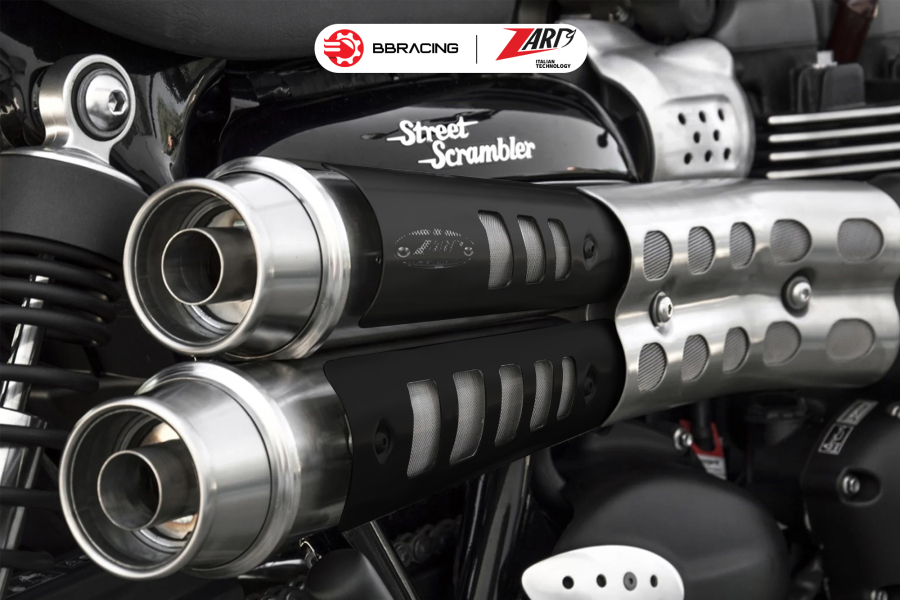 Zard Triumph Scrambler 900 - Slip On N.2 Six-Days Black Heat Shield