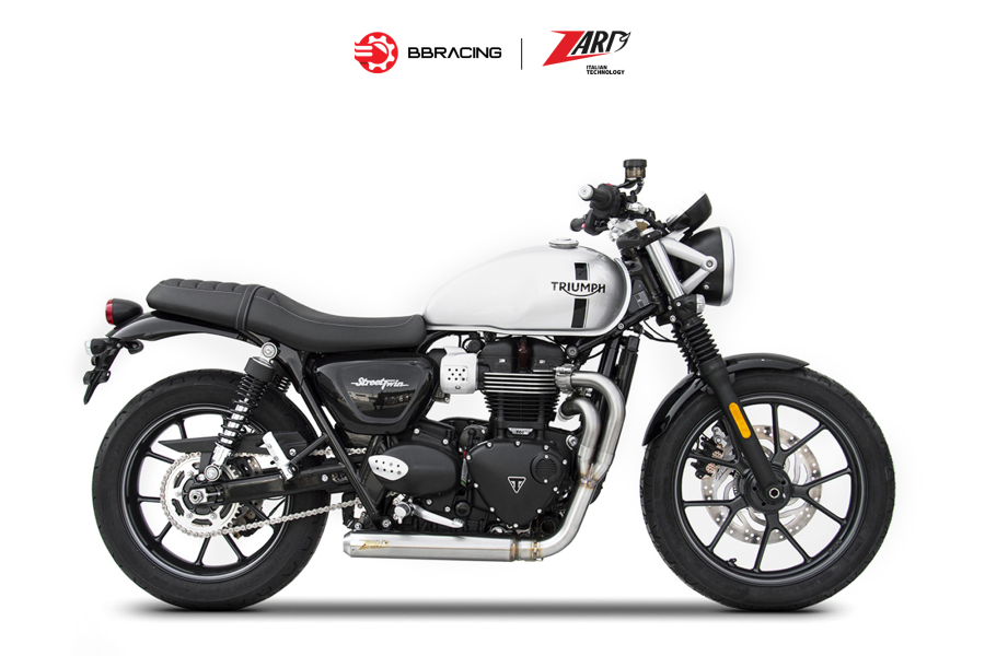 Zard Triumph Street Twin 900 2016-19 - Full Kit 2>1 Cross Version Stainless Steel