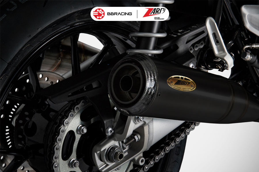 Zard Triumph Speed Twin 1200 2017-23 - Slip On N.2 Conical Black Coating Carbon End Caps