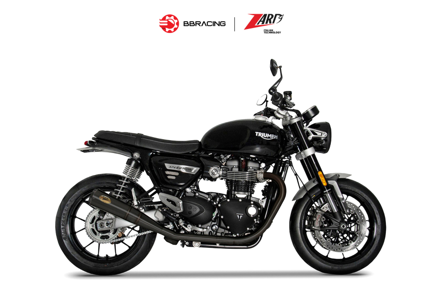 Zard Triumph Speed Twin 1200 2017-23 - Slip On N.2 Conical Black Coating Carbon End Caps