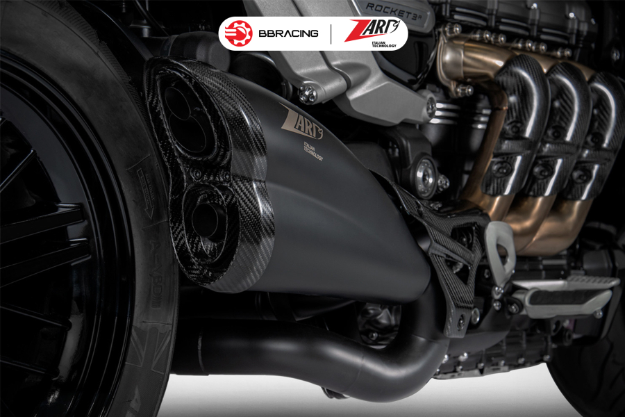 Zard Triumph Rocket III 2020-23 - Slip On Black Coating